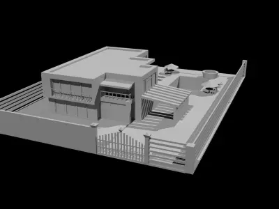 Mansion modern house with swimming pool 3D model