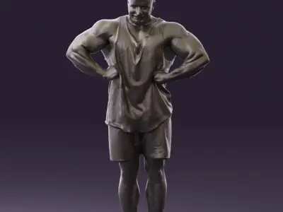 Bodybuilder in green shirt 0783 3D model