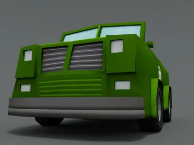 Cartoon Jeep Low-poly 3D model