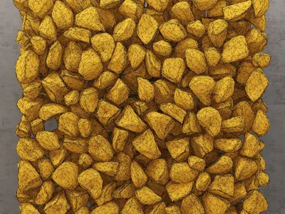 Panel stone rock decoration 3D model