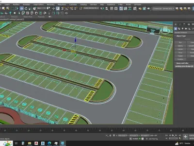 Modern Parking Lot - High-Quality 3D Model 3D model
