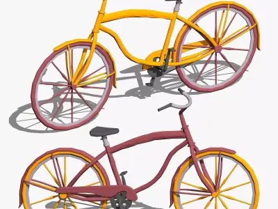 Bicycle in Low Poly Style Low-poly 3D model by New0Art