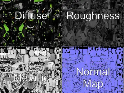 Snowmobile Model Pack with Detailed Features Low-poly 3D model