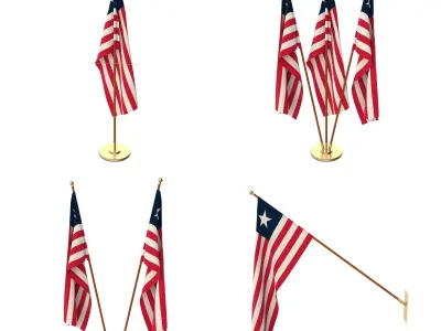 Liberia Flag Pack 3D model