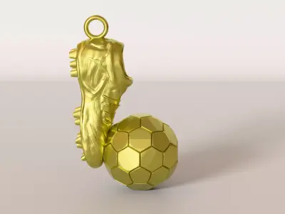 Football Boot and Ball Pendant Necklace  3D Print Model 3D print model