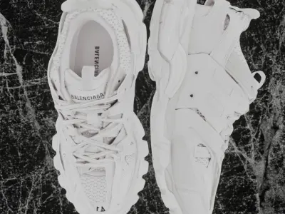 BALENCIAGA TRACK 3 3D SHOES - WHITE Low-poly 3D model