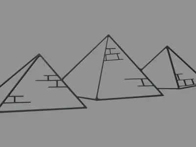 Egyptian Silhouettes Pack Low-poly 3D model