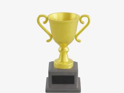 Gold Trophy 02 Low-poly 3D model