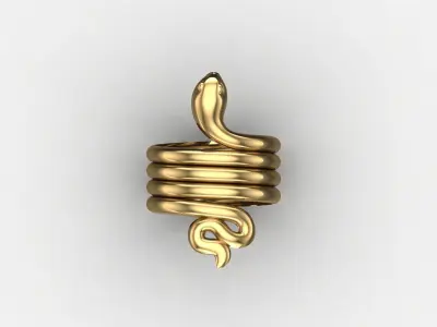 Snake ring light gold cad file  3D model