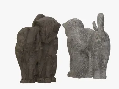 4K texture statue cat for decoration Low-poly 3D model