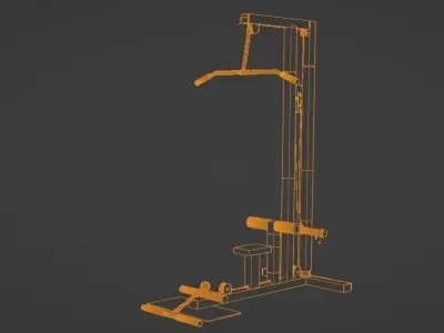 Lat pull down machine for gym Low-poly 3D model