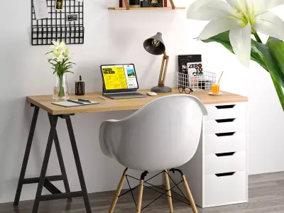 Apple Artistic Home Office Work Place 3D model