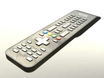 2000s TV Remote Control Black Low-poly 3D model