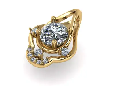 Diamond pendant 3d render 3D print model