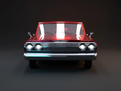 3D low poly rigged car model Low-poly 3D model