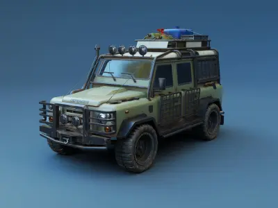 Land Rover Defender 110 Low Poly 3D model Low-poly 3D model