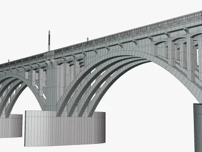 Bridge PBR textures 8K 3D model