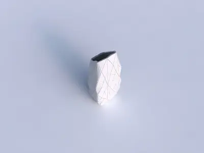 Vase bent rectangle with mosaic plates 3D print model
