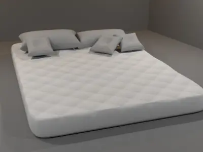 mattress with pillows  Free 3D model