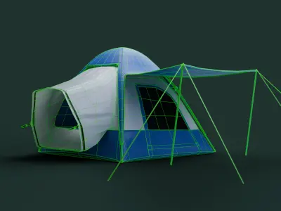 Car Tent Low-poly 3D model