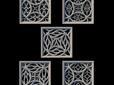 Gothic Ornaments Vol 03  40 Geometrical Tracery II  3D model
