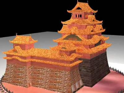 Chinese ancient house  3D model 34