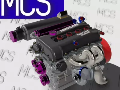 SR20 Engine x3 combos ITB Turbo Twin Turbo 3D print model