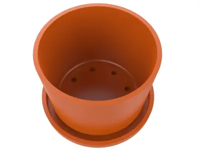 Vase With Plate for Plant 01 with 3 Different Sizes 3D print model