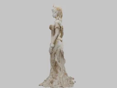 Rococo Figure Vintage Victorian Figurine Porcelain Low-poly 3D model