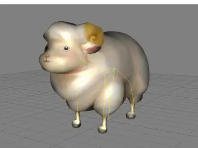 Lowpoly Animal Cartoon - Sheep Low-poly 3D model
