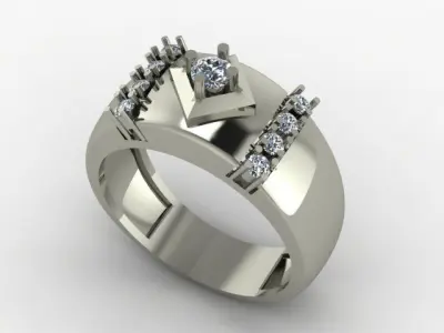 beautyfull men ring for daimonds 3D print model