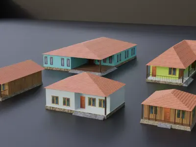 HOUSE PACK LOW POLY ready for unreal engine Low-poly 3D model