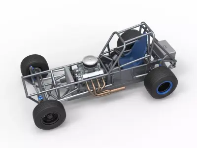 Vintage Dirt Modified stock car Base Version 5 Scale 1 to 25 3D print model