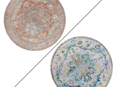 Round Rug Set 5 3D model