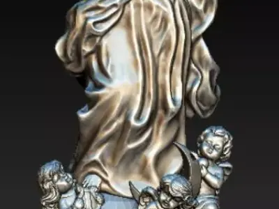 Mother Mary go to heaven  3D model
