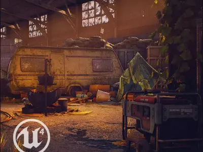 garage unreal engine in warehouse 3D model