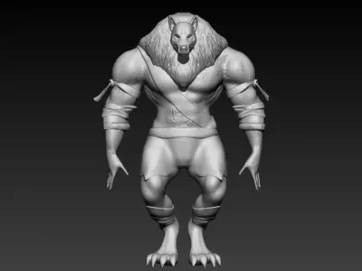 wolf character model 3D model