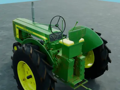 Old John Deere 520 Tractor 3D model
