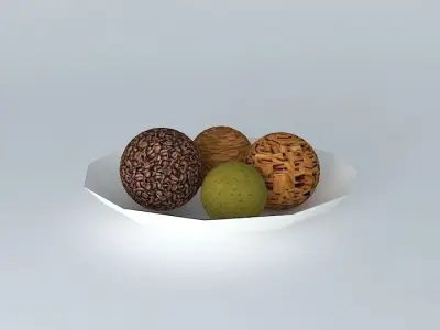 centerpiece three chocolate balls on plate Free 3D model