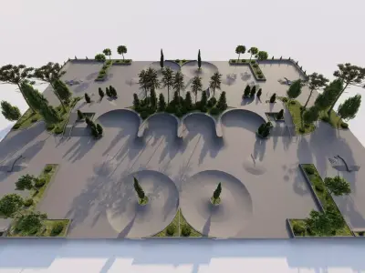 Skatepark-Skate Park PACK 3D model