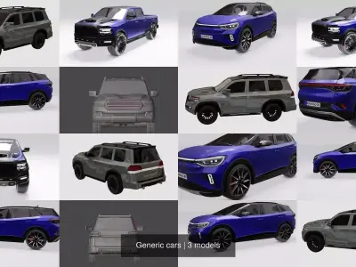 Generic cars 3D Model Pack