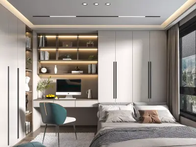 tatami bedroom Modern 3D model