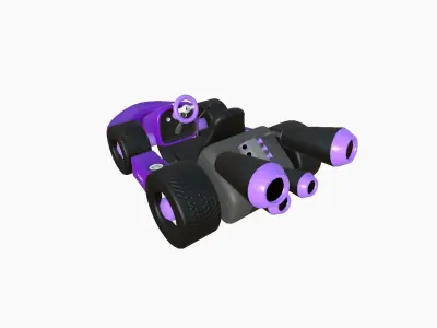 Cartoon Kart C07 Purple - Vehicle Racing Design Low-poly 3D model