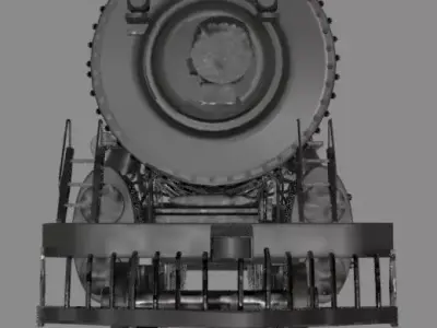 Locomotive Steam Engine Low-poly 3D model