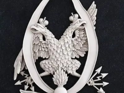 eagle ribbon coat of arms 3D print model