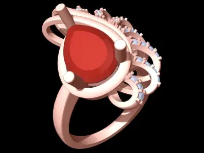 Stone Ring - Womens Rings - GN249 3D print model