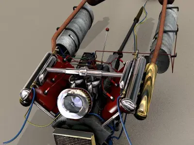 V-8 Marine Engine 3D model