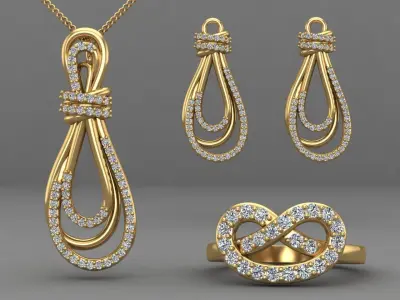 Knot set jewelry 3D print model