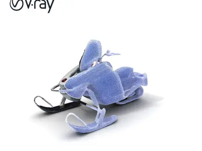 Snowmobile Model Pack for Winter Environments Low-poly 3D model