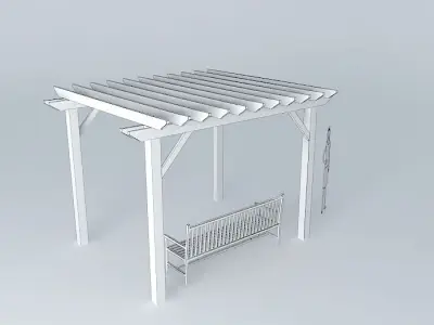 Wooden pergola Free 3D model